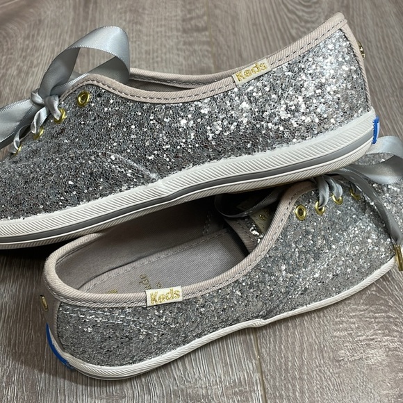 Keds X Kate Spade New York Champion Glitter Sneakers Silver Wedding 6 - Picture 15 of 16